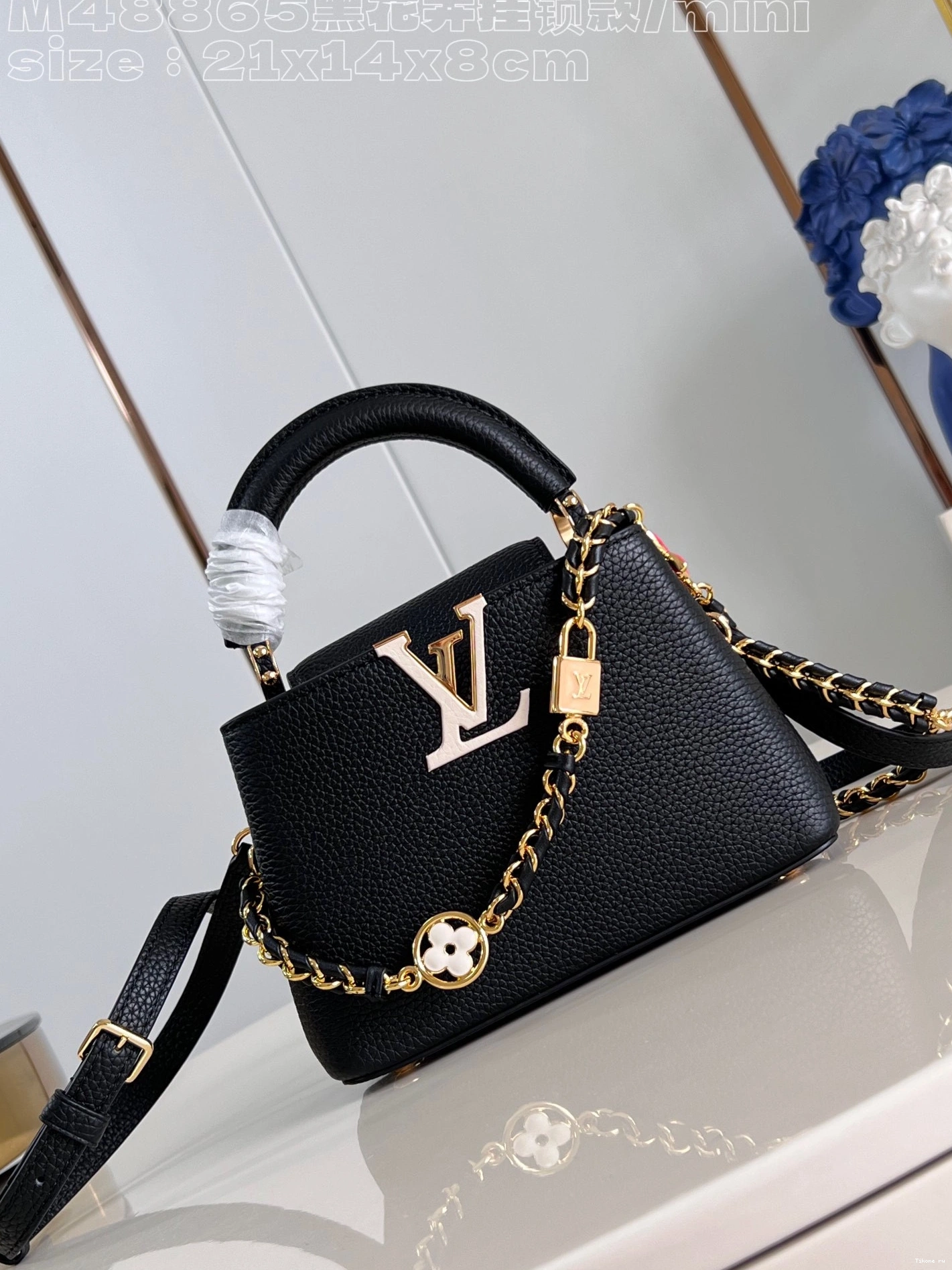 Affordable VUITTON MINI-21*14*8CM CAPUCINES LOUIS 0711